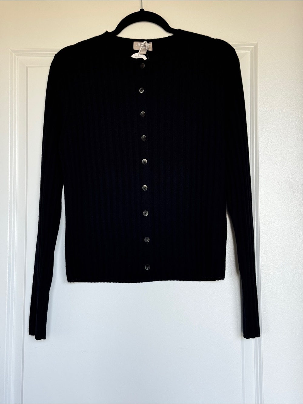NWT! J. CREW Women’s Wide-rib cashmere cardigan in black, size medium m - Picture 6 of 14